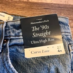 NWT Abercrombie curve love 90s straight jeans